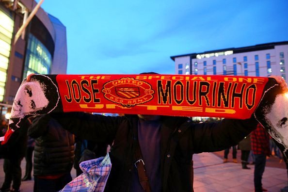 United fans sold Mourinho’s scarves outside Old Trafford