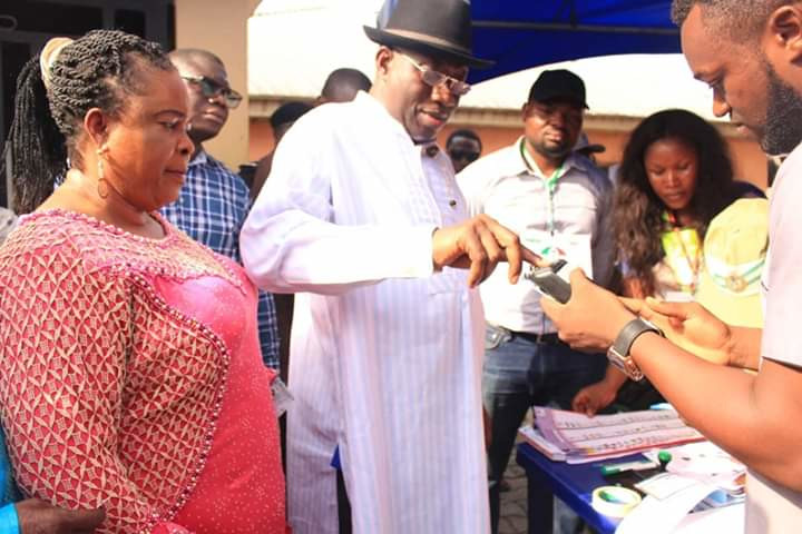 Ex-President Jonathan, wife, vote in Otuoke