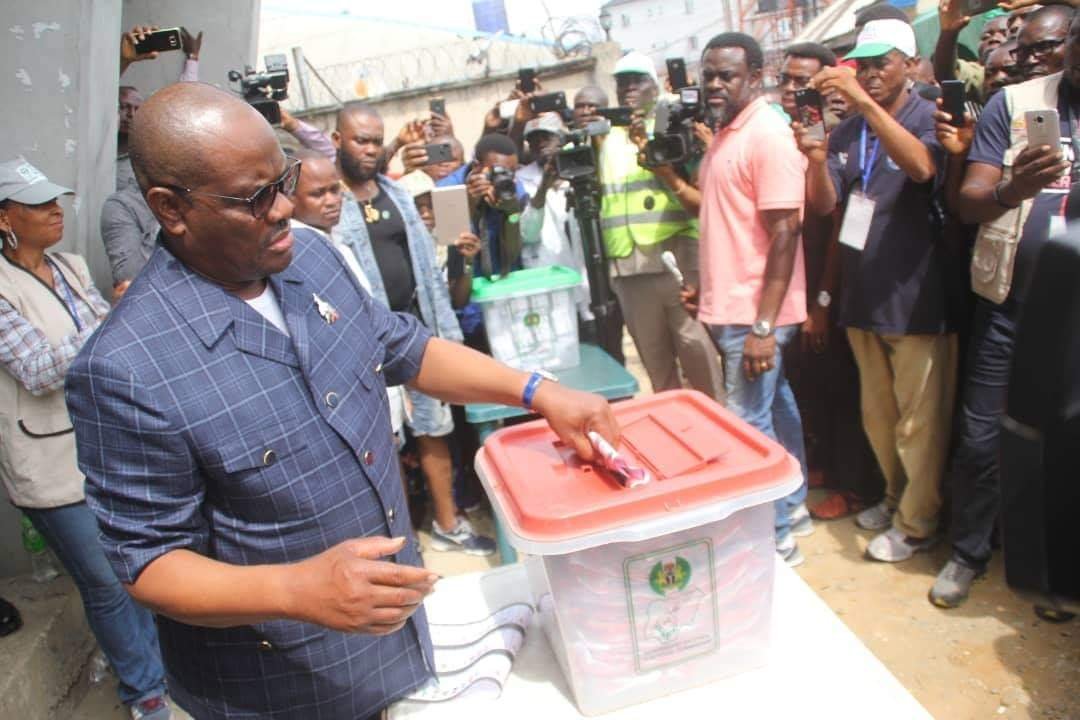 Wike votes at Obio/Akpor LGA, confident of victory