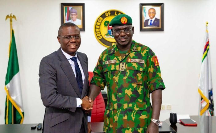 Sanwo-Olu receives Buratai in Lagos