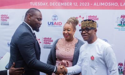 L-r: Mr. Ubon Udoh, Managing Director/CEO ASR Africa Initiative; Omosalewa Oyelaran, USAID Deputy HIV/AIDS and TB Office Director; and Dr. Chukwuma Anyaike, Director of Public Health, Federal Ministry of Health. The Abdul Samad Rabiu Africa Initiative (ASR) partnered with USAID to provide a $500,000 ($400,000 in cash and $100,000 in kind) donation to enhance TB and gender-based violence programs implemented by USAID